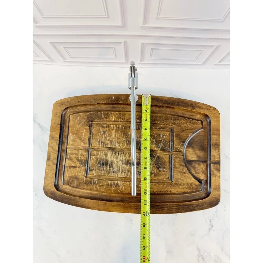 VTG Walnut Solid Wood Carving Board With Metal